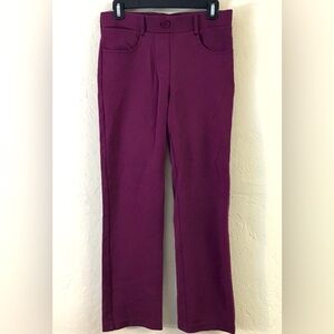 Betabrand Pull On Stretch Trousers Small Petite Burgundy Comfort Yoga Pants